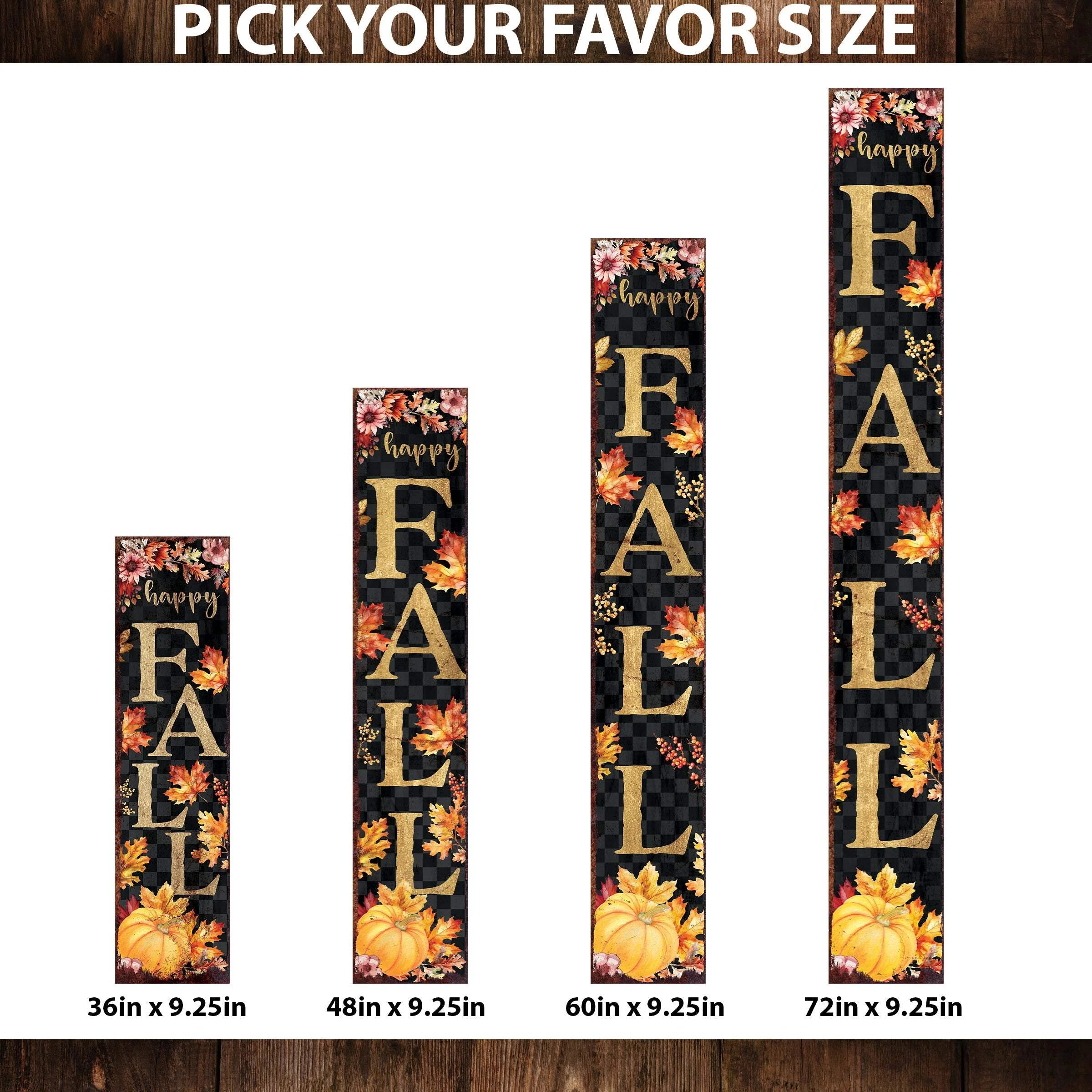 Fall Porch Sign - Front Porch Fall Welcome Sign with Vintage Autumn Decoration, Rustic Modern Farmhouse Entryway Porch Decor | Multiple Sizes