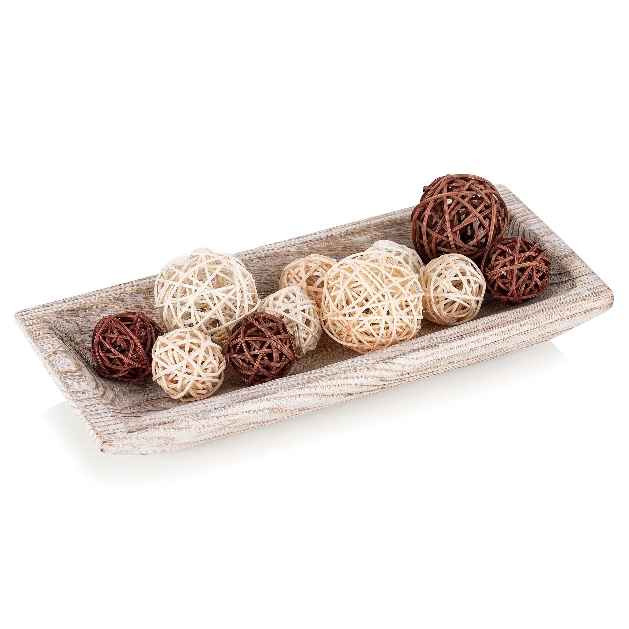 Decorative Wooden Dough Bowl,Farmhouse Wood Key Bowls Tray for Home Decor Table Centerpieces Kitchen Dining Room