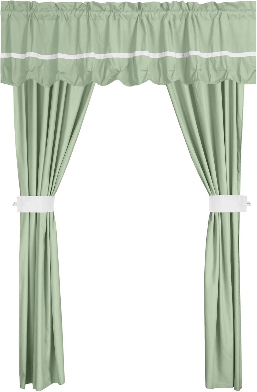 CS0588-AN 20 Piece Jacksonville Complete Bed Room in a Bag Super Pinch Pleated Design Reversible Chevron Pattern Comforter Set, Sheet, Window Treatments and Decorative Pillows, Queen, Green
