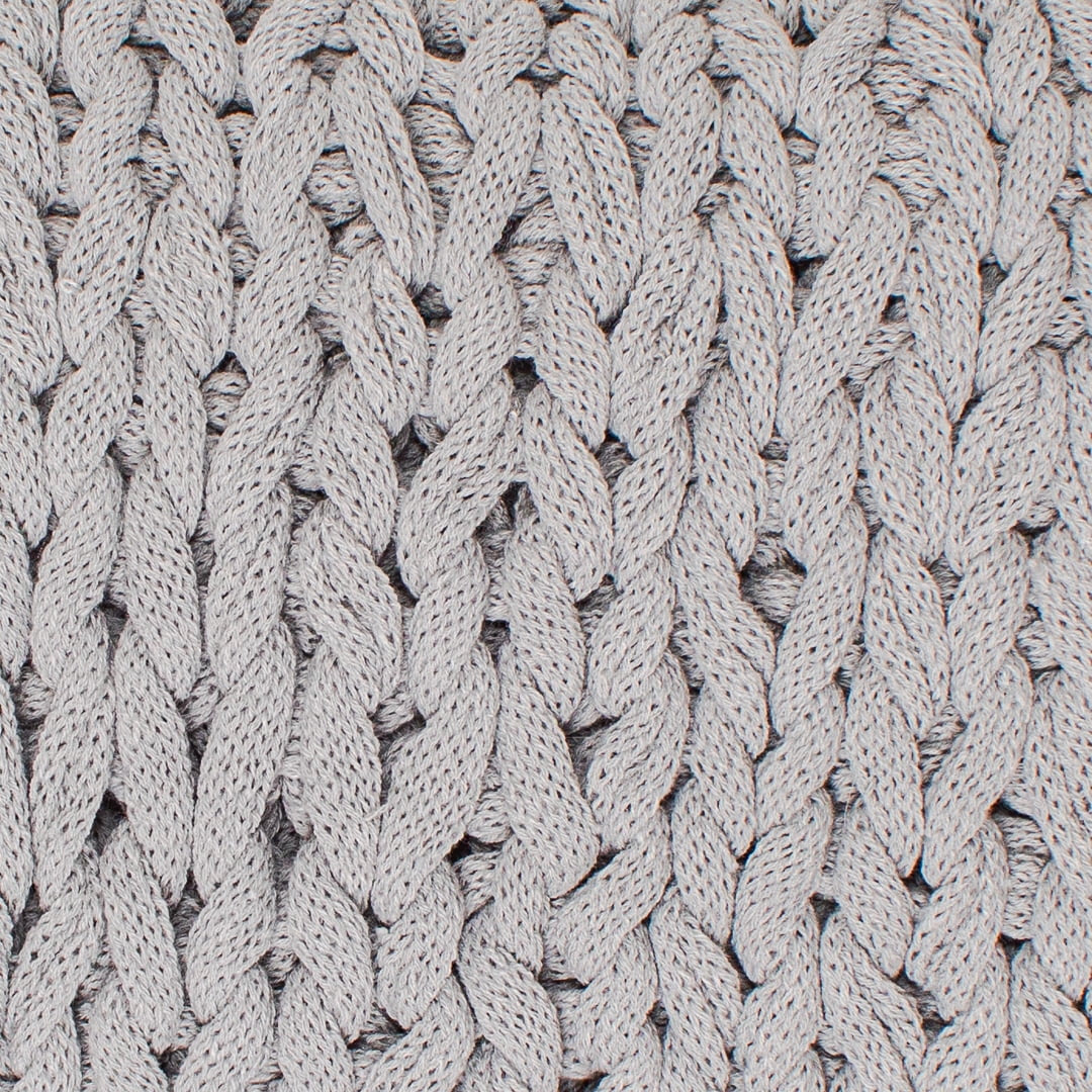Chunky Knitted Throw Blanket, Gray, 50" X 60"