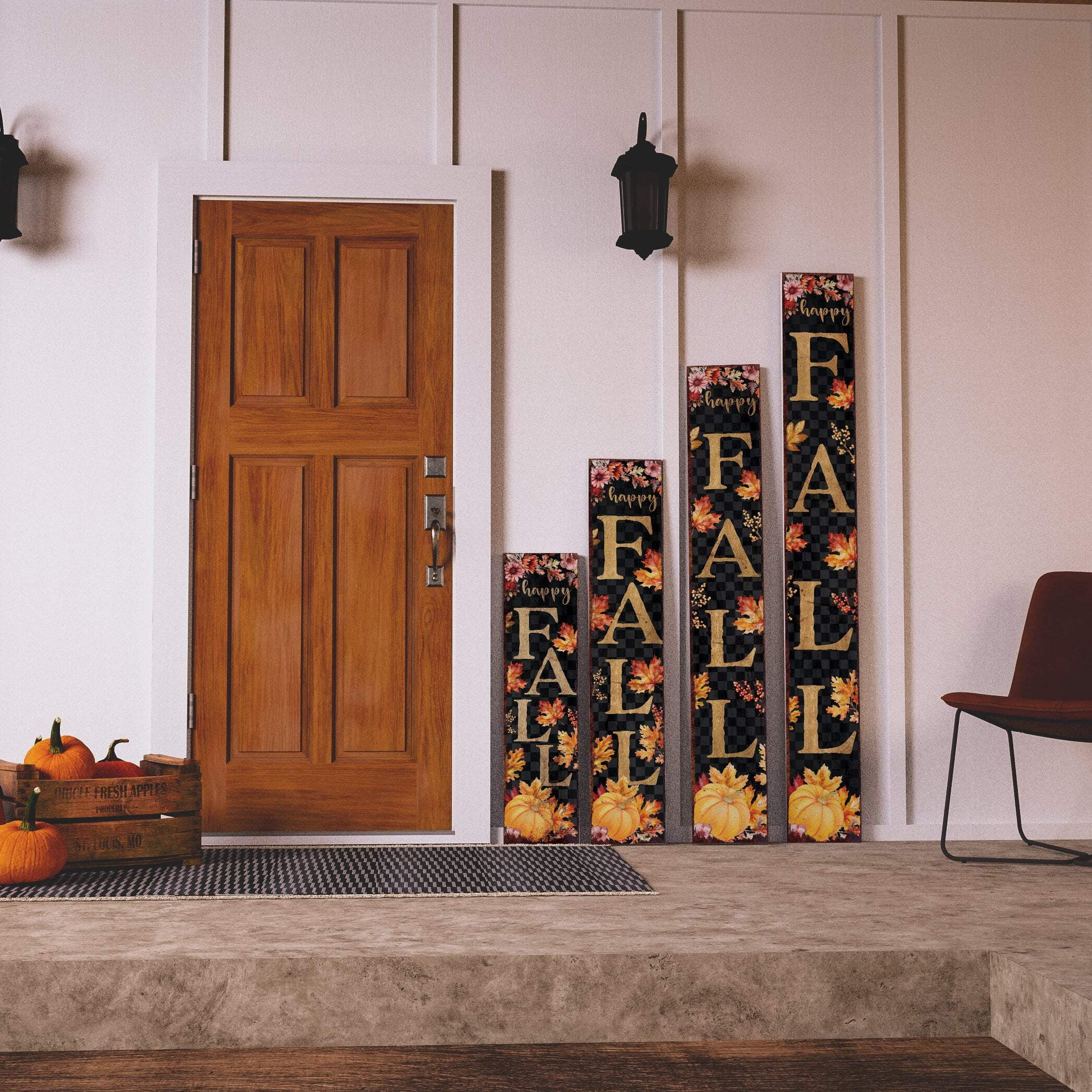 Fall Porch Sign - Front Porch Fall Welcome Sign with Vintage Autumn Decoration, Rustic Modern Farmhouse Entryway Porch Decor | Multiple Sizes