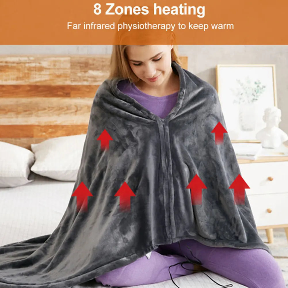 USB Electric Heated Blanket 3 Heating Levels Fleece Heated Blanket Portable Heated Blanket Cape Quickly Heated Cape Pad