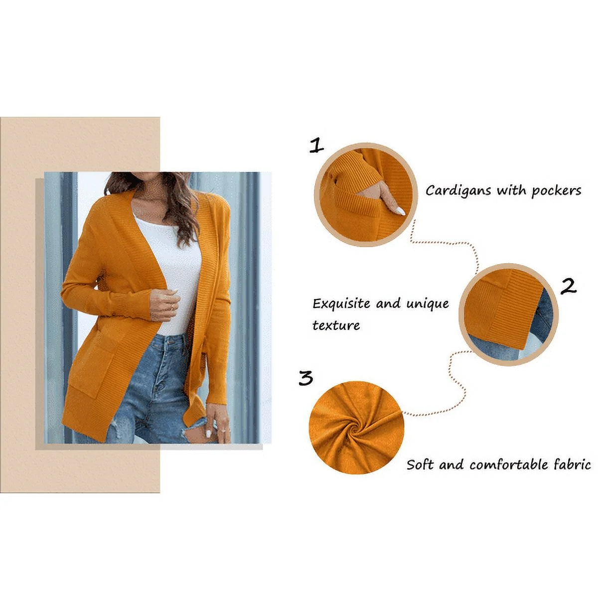Women'S Cardigan Casual Lightweight Knit Cardigan Sweaters of Female S-2X