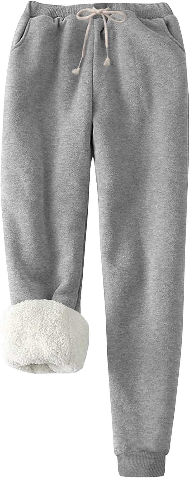 Women'S Winter Warm Fleece Joggers Pants Sherpa Lined Athletic Active Sweatpants