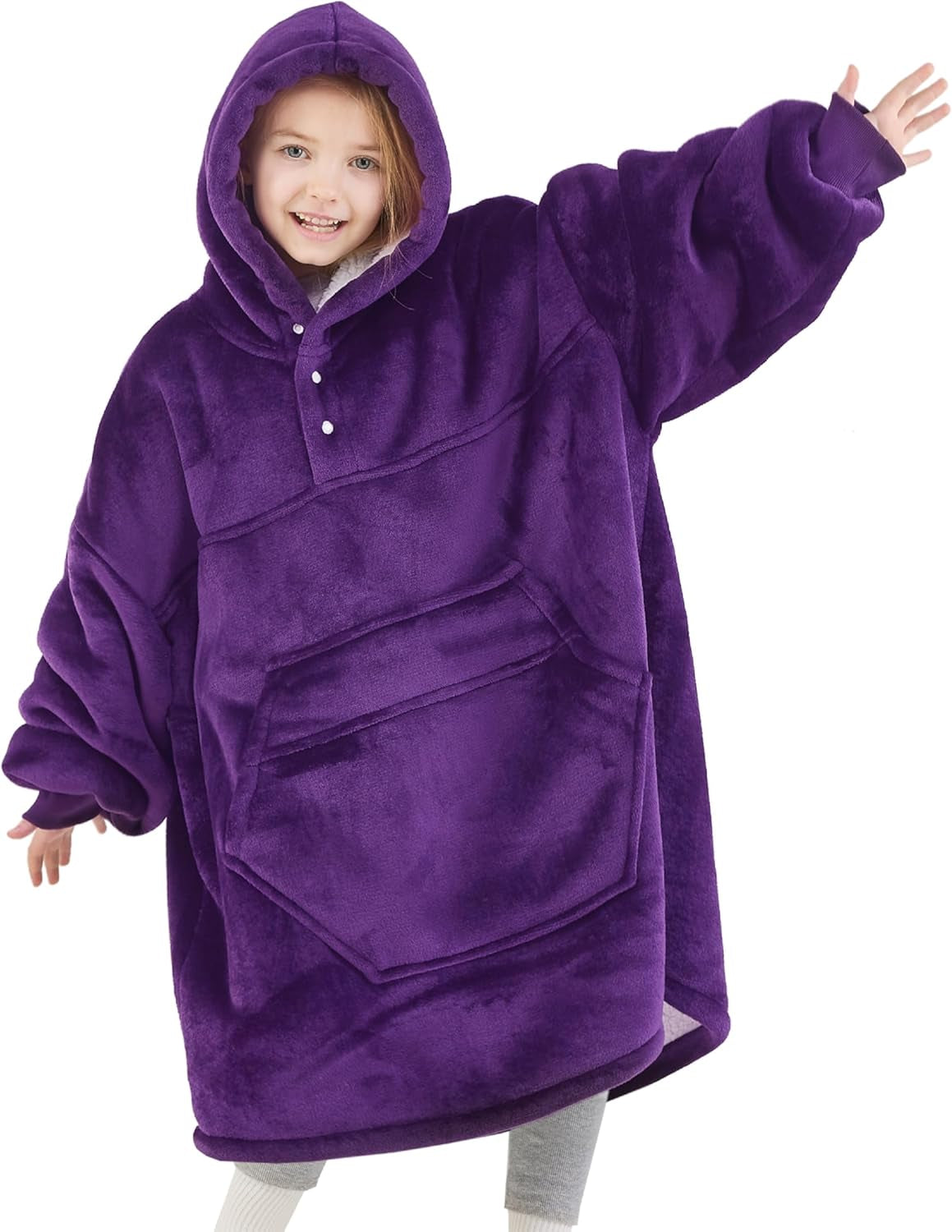 Wearable Blanket Hoodie for Adults Women & Men - Cozy Warm, One Size Fits All