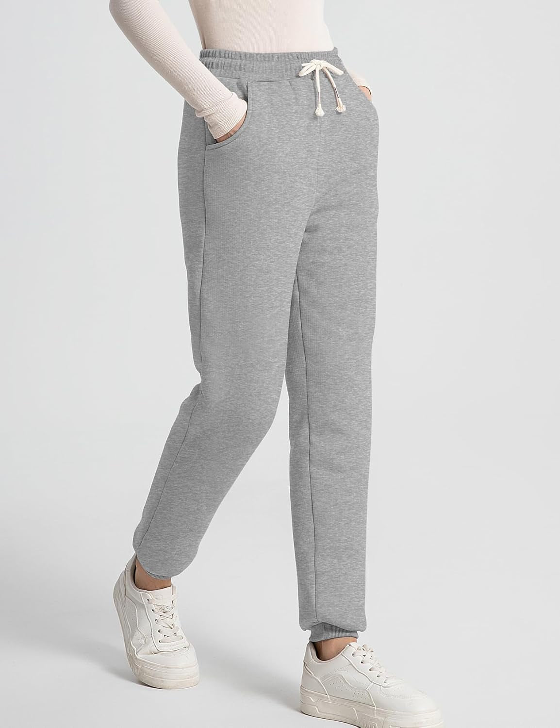 Women'S Winter Warm Fleece Joggers Pants Sherpa Lined Athletic Active Sweatpants