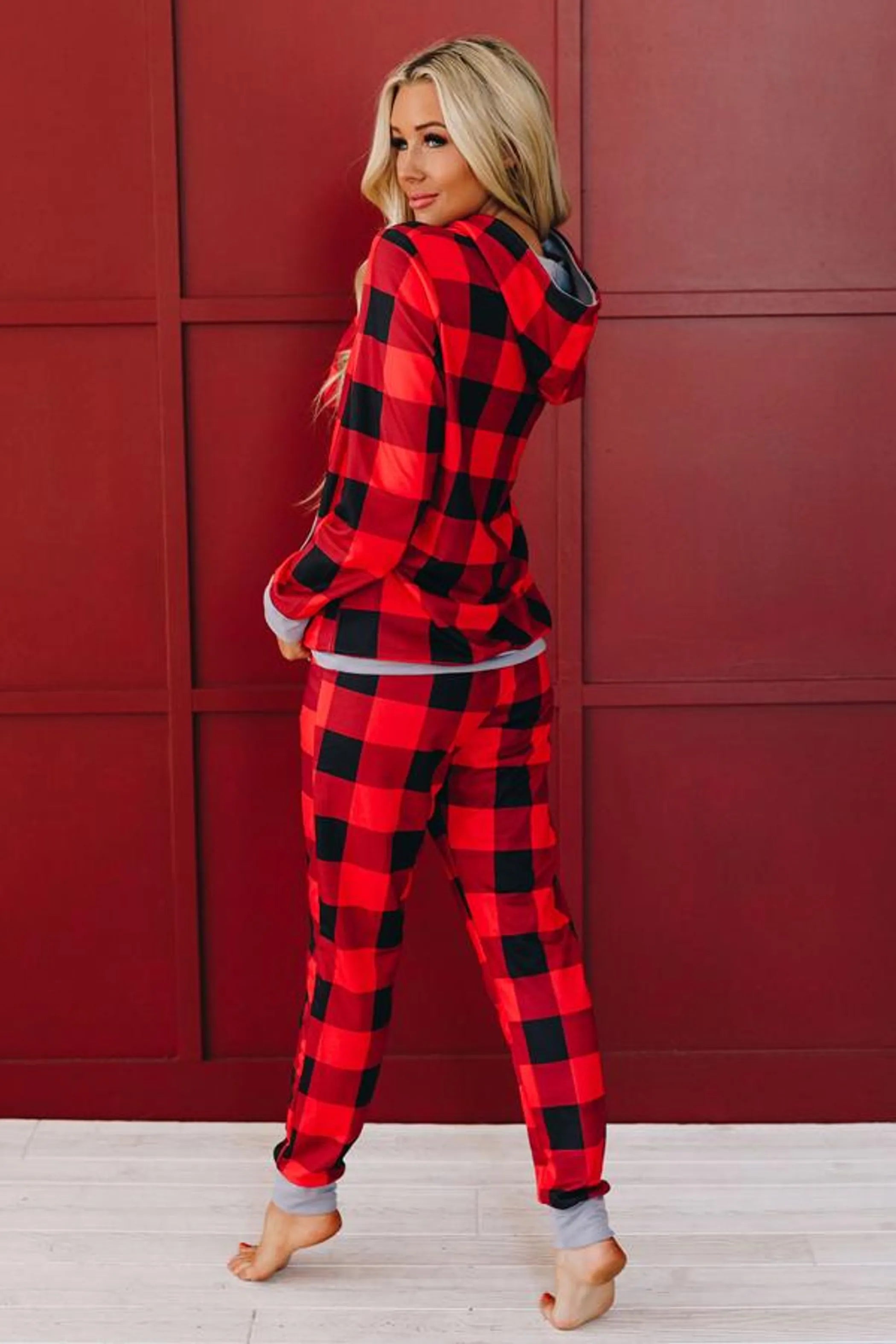 Happy Holiday Plaid Hooded PJ Set - Perfect Discovery