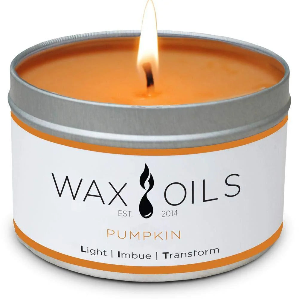 Wax and Oils Soy Wax Aromatherapy Scented Candles (Autumn Spice) 8 Ounces. Single Autumn Spice