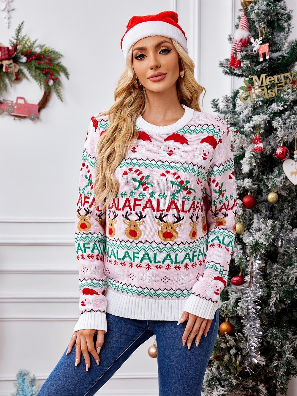 Pink Sweet Knitted Christmas Sweater - Perfect Discovery