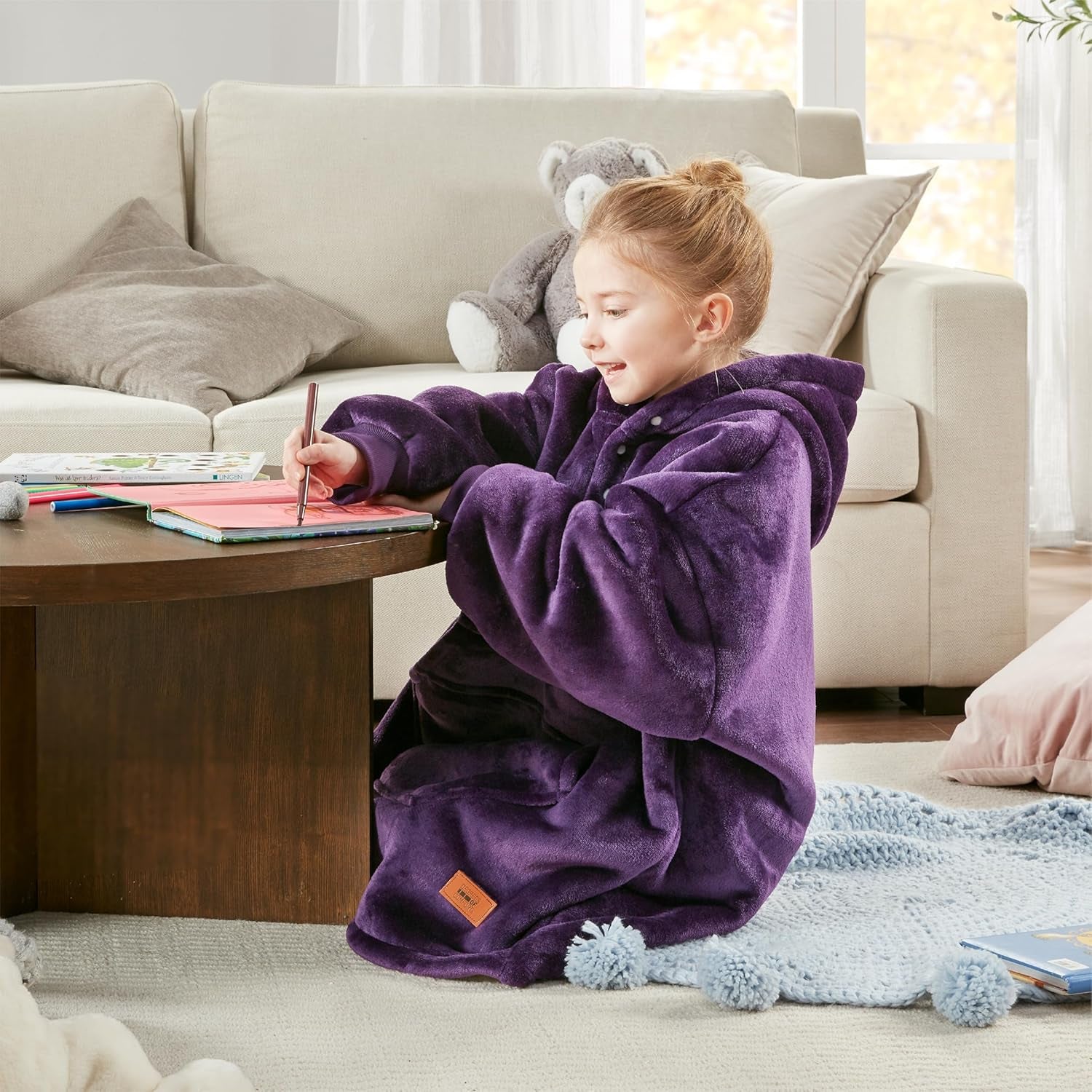Wearable Blanket Hoodie for Adults Women & Men - Cozy Warm, One Size Fits All