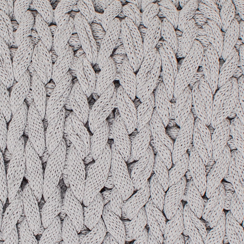Chunky Knitted Throw Blanket, Gray, 50" X 60"