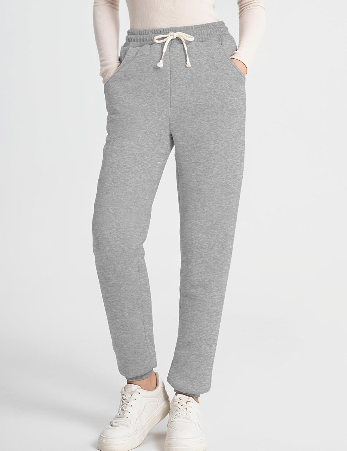 Women'S Winter Warm Fleece Joggers Pants Sherpa Lined Athletic Active Sweatpants