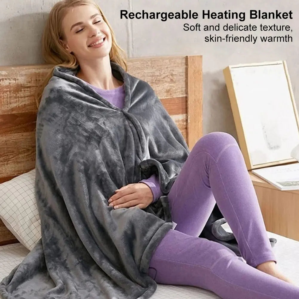 USB Electric Heated Blanket 3 Heating Levels Fleece Heated Blanket Portable Heated Blanket Cape Quickly Heated Cape Pad