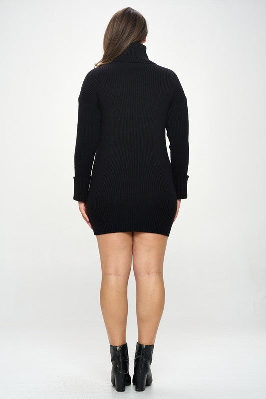 Black Turtleneck Sweater Dress