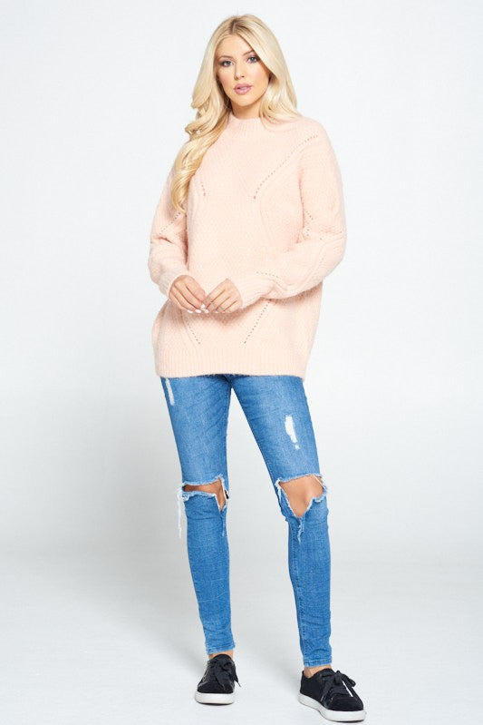 Textured Roundneck Knit Sweater