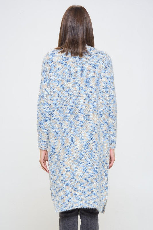 Oversize Open Front Sweater Cardigan with Pockets
